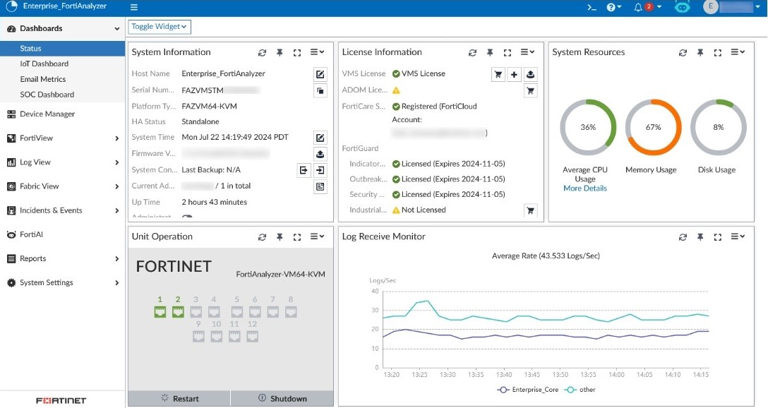 FortiAnalyzer Interface